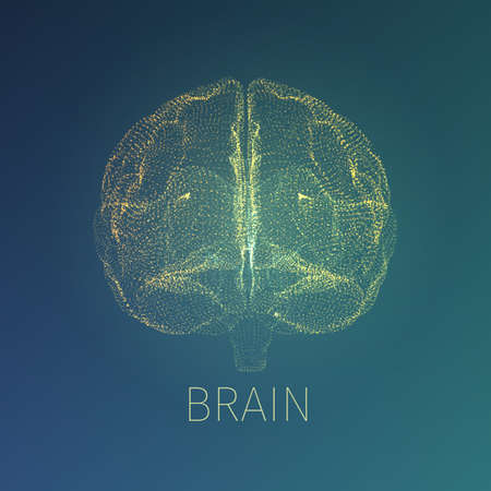 Abstract brain illustration. Xray view inside head. Neurology banner fow web