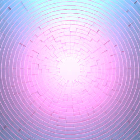 Geometric vector background. Circular grid of blocks. Circle order shapeのイラスト素材