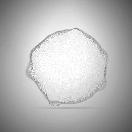 Abstract energy sphere. Particle noise 3d shape. Shinning blurred dots. Futuristic hologramのイラスト素材