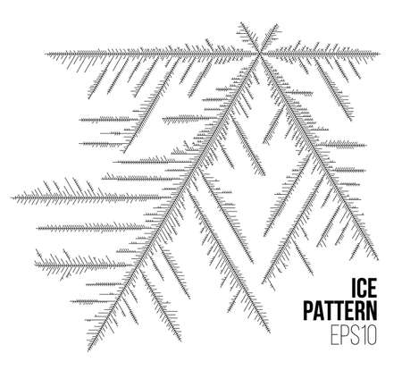 Abstract ice pattern. Vector snow background. Line style frost winter patternのイラスト素材