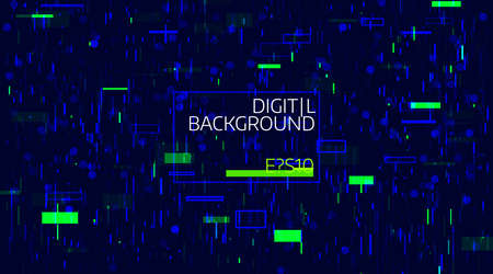 Abstract digital geometric background. Bright color data chaos. Glitch and noise defect and distortion bannerのイラスト素材