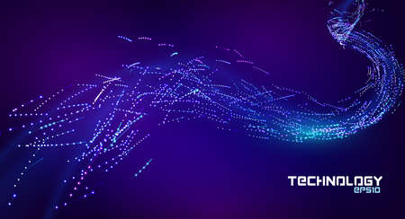 Particle flow stream. Line art. Abstract data stream illustration. Particle flow abstract...