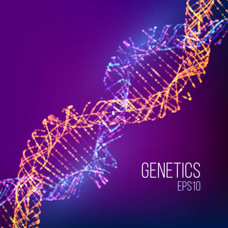 Abstract illustration with blue dna for medical design. Genome vector illustration. Science background. Abstract vector dna structure background.のイラスト素材