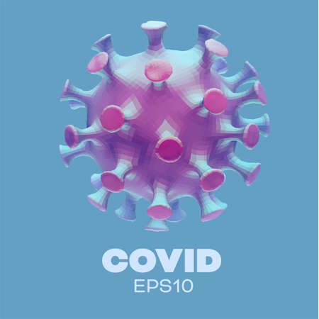 3d vector coronavirus illustration. Corona virus cellのイラスト素材