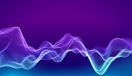 Sound wave abstract vector background. Color smokeflow. Minimal liquid shape. Fluid wave backgroundのイラスト素材