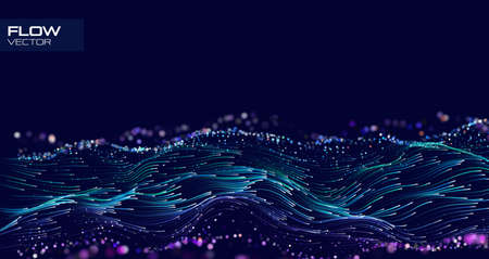 Layer big data binary flux. Bigdata flow abstract vector technology background.のイラスト素材
