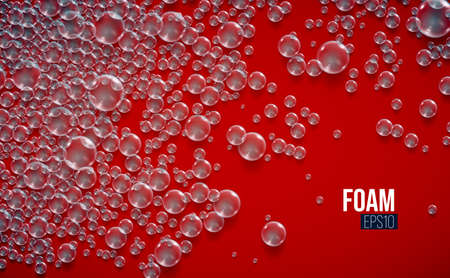 Vector soap bubbles background. Condensate vector bubble.のイラスト素材