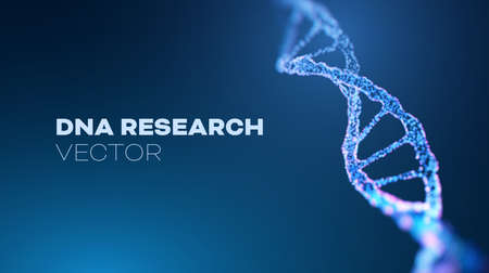 DNA research vector background. Futuristic medicine genome helixのイラスト素材
