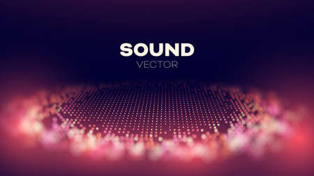 Sound wave vector. Audio data background. Techno glitch artのイラスト素材