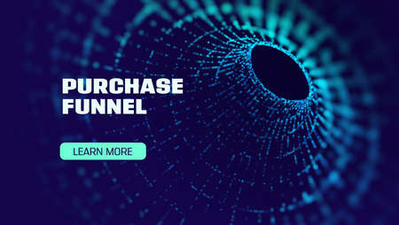 Abstract banner with marketing funnel. Vector abstract illustration. 3d banner background. Vector data. Big data.のイラスト素材