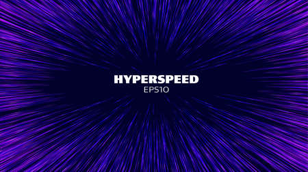 Hyperspeed vector background. Hyper speed hyperspace star travel. Warp speed light futuristic background.のイラスト素材