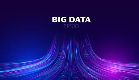 Big data vector background. Data funnel ai network. Quantum technology bigdataのイラスト素材