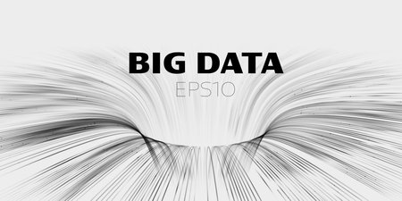 Big data vector background. Data funnel ai network. Quantum technology bigdataのイラスト素材