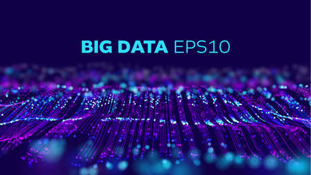 Big data technology vector background. Big data network. Geometric future ai backgroundのイラスト素材