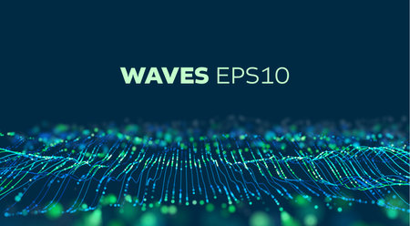 Futuristic technology background. Cyberpunk background. Music wave graph.のイラスト素材