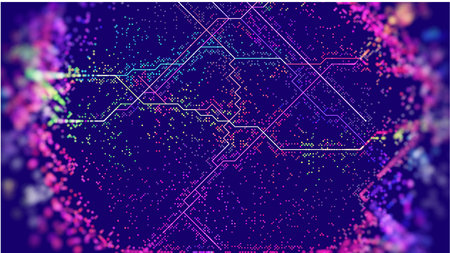 Abstract cyberpunk vector background. Circuit future tech. IOTのイラスト素材