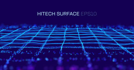High tech vector background. Nanotechnology fabric cloth. Cyber grid dataのイラスト素材