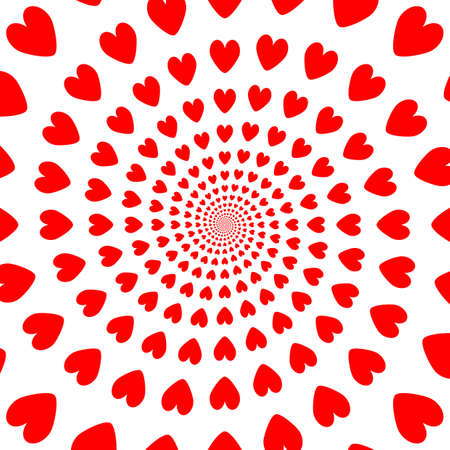 Design red whirl heart backdrop. Valentines Day . Vector artのイラスト素材