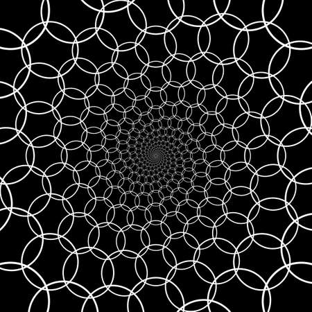 Design seamless monochrome spiral movement background. Abstract circle backdrop. Vector artのイラスト素材