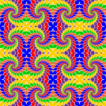 Design seamless multicolor abstract pattern.  Whirl elements twisting background. Vector artのイラスト素材