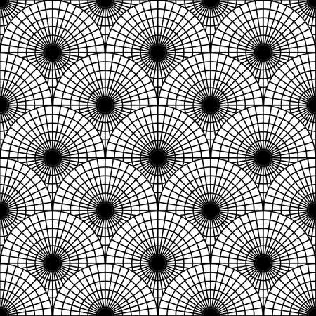 Monochrome geometric circular diagonal grid backgroundのイラスト素材