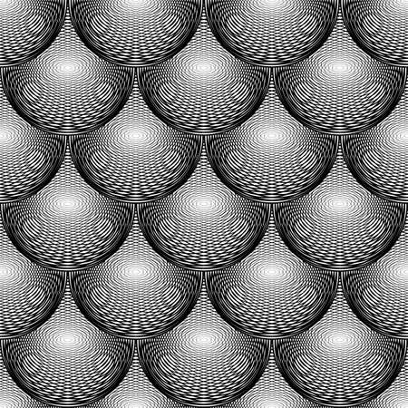 Design seamless monochrome circular geometric lines patternのイラスト素材