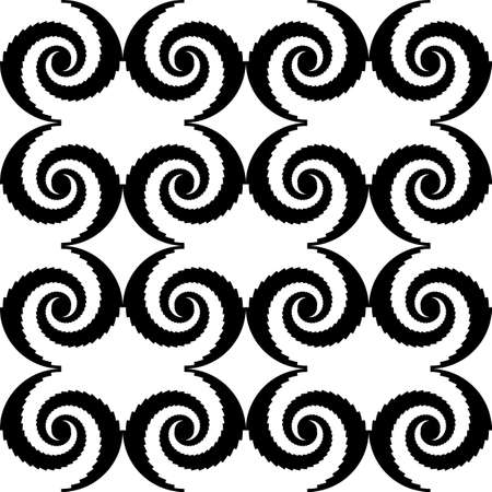 Design seamless monochrome spiral movement pattern. Abstract whirl background. Vector artのイラスト素材