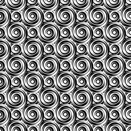 Design seamless monochrome vortex pattern. Uncolored geometric ellipse diagonal background. Vector artのイラスト素材