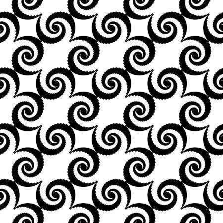 Design seamless monochrome spiral movement pattern.のイラスト素材