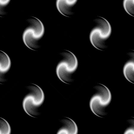 Design seamless monochrome galaxy geometric pattern. Abstract whirl lines textured background....