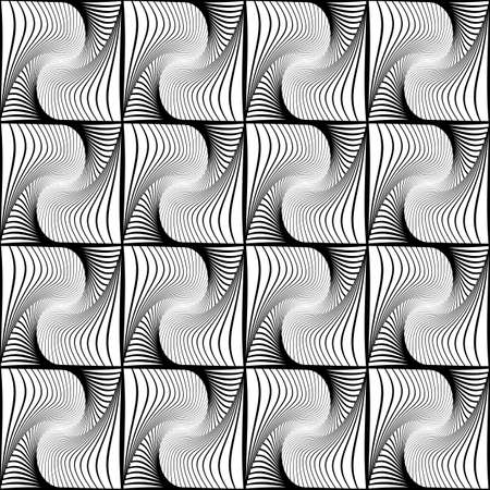 Design seamless wave geometric pattern. Abstract monochrome decorative background. Speckled texture. Vector artのイラスト素材