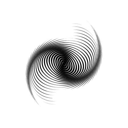 Design monochrome swirl motion background. Abstract lines torsion backdrop. Decor element. Vector-art illustrationのイラスト素材