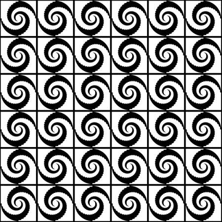 Design seamless monochrome spiral movement decorative pattern. Abstract whirl background. Vector artのイラスト素材