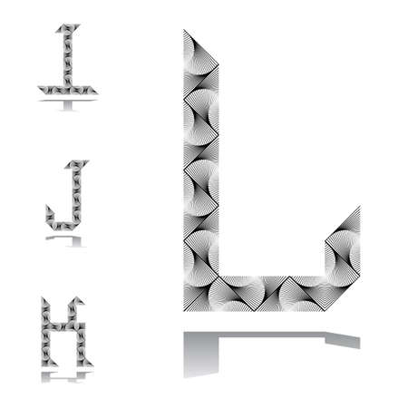 Design ABC letters from I to L. のイラスト素材