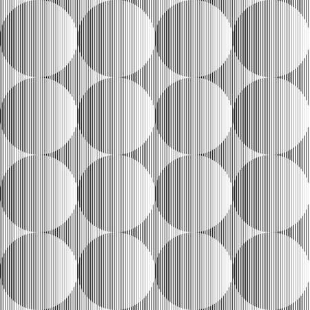 Design seamless monochrome volumetric sphere geometric lines pattern. のイラスト素材