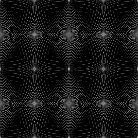 Design seamless monochrome geometric pattern. Abstract lines textured background. Vector art. No gradientのイラスト素材