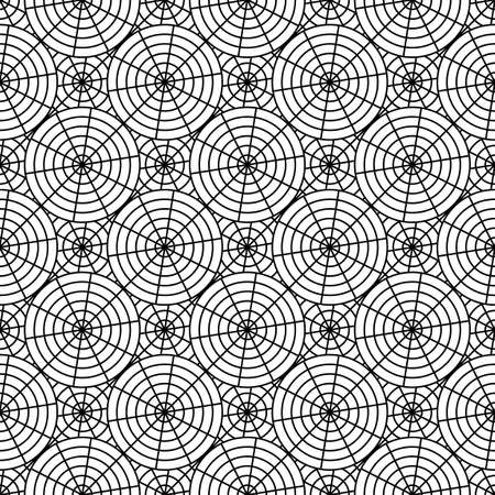 Design seamless monochrome spider web pattern. Monochrome geometric circular diagonal background. Vector artのイラスト素材
