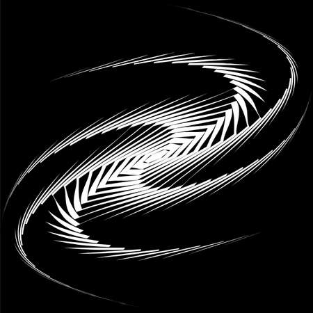 Design monochrome whirl movement octopus background. Abstract lines torsion backdrop. Decoration element. Vector-art illustrationのイラスト素材