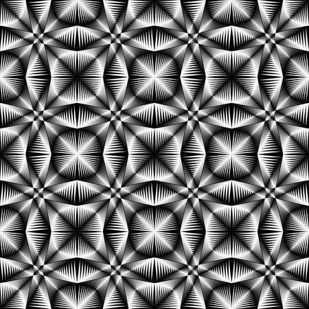Design seamless monochrome trellised pattern. Abstract geometric background. Speckled texture. Vector art. No gradientのイラスト素材