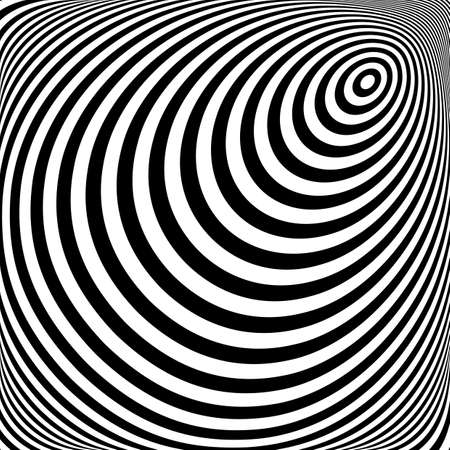 Design monochrome vortex movement illusion background. Abstract stripe torsion texture. Vector-art illustrationのイラスト素材