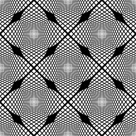Design seamless monochrome geometric pattern. Abstract textured background. Vector art. No gradientのイラスト素材