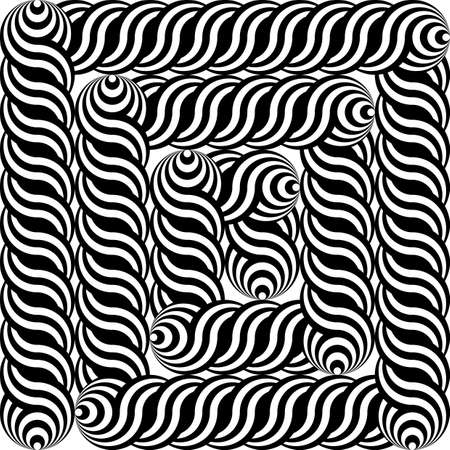 Design monochrome labyrinth pattern. Abstract interlaced textured background. Vector artのイラスト素材