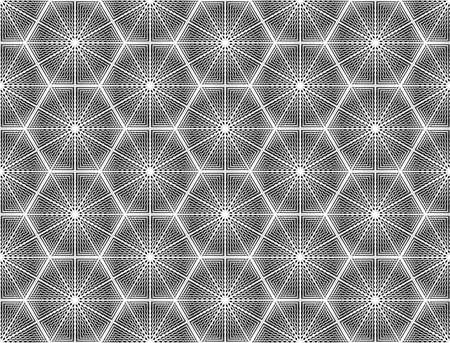 Design seamless monochrome hexagon geometric pattern. Abstract grid textured background. Vector art....