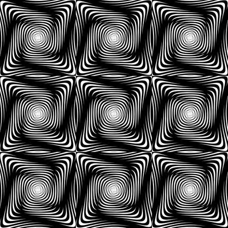 Design seamless monochrome twisting pattern. のイラスト素材
