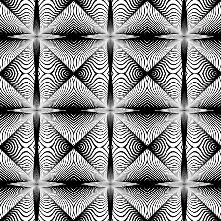 Design seamless diamond geometric pattern. Abstract monochrome lines background. Vector art. No gradientのイラスト素材