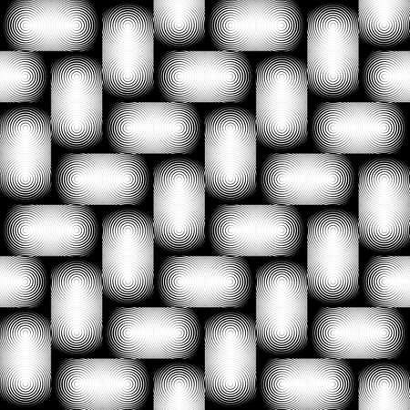 Design seamless monochrome geometric pattern. Abstract textured background. Vector art. No gradientのイラスト素材