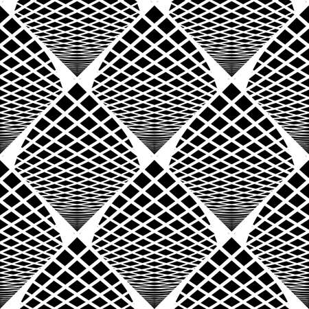Design seamless monochrome checked geometric pattern. Abstract grid textured background. Vector artのイラスト素材