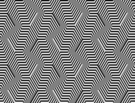 Design seamless monochrome zigzag geometric pattern. Abstract striped background. Vector artのイラスト素材
