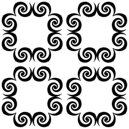 Design seamless monochrome decorative pattern. Abstract spiral background. Vector artのイラスト素材