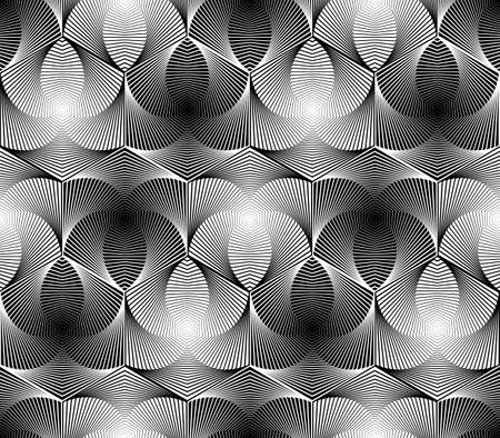 Design seamless monochrome hexagon geometric pattern. Abstract decorative background. Vector art. No gradientのイラスト素材